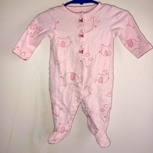 Baby Girl Footie Pajamas Sleeper Onesie Carter's - 3 months - Elephant Design